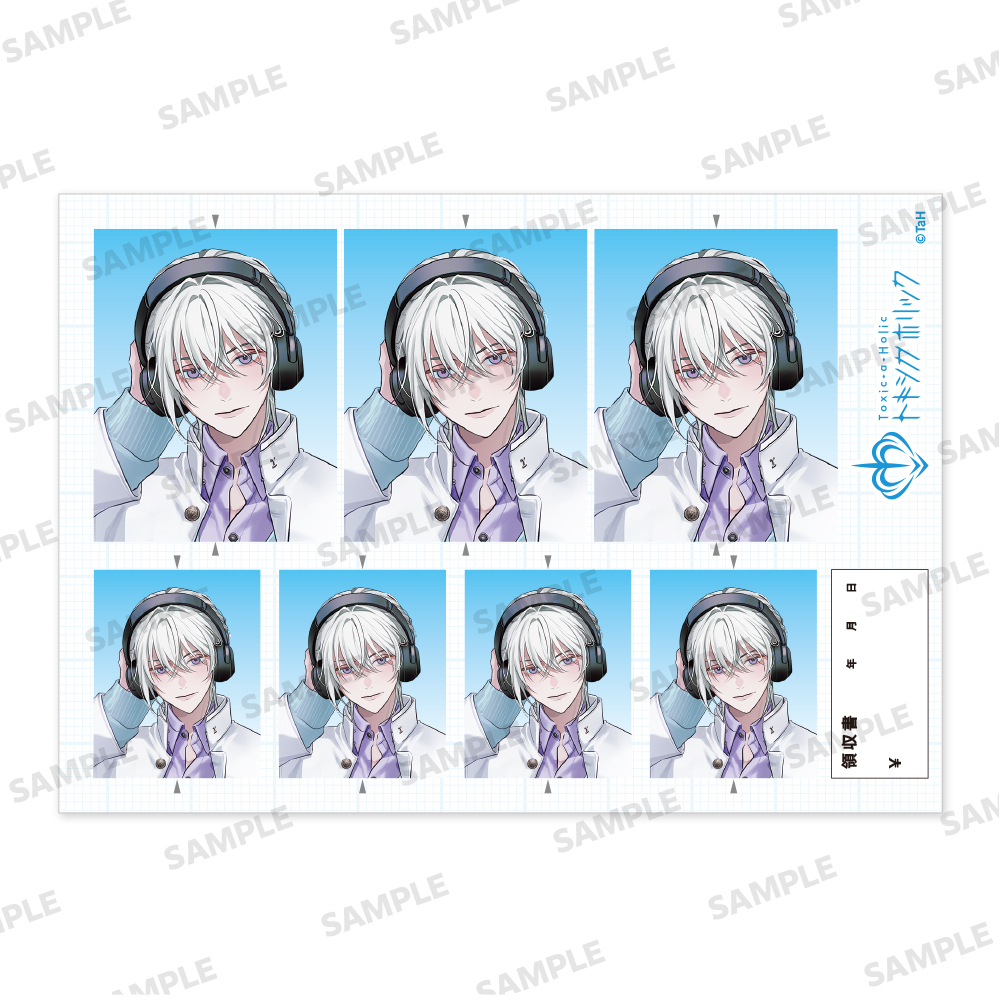 『Toxic-a-Holic』証明写真風ステッカー 学生服 ver. シアン